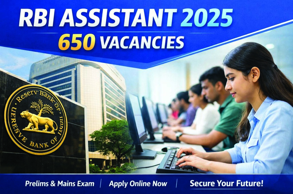 RBI Assistant Recruitment 2025 Notification (Apply in 2026) — 650 Vacancies, Exam Date rbi assistant recruitment 2025 notification out — 650 vacancies, apply online, eligibility, exam date
