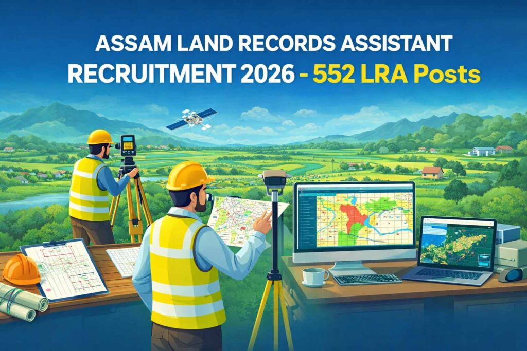 assam land records assistant recruitment 2026 552 lra posts, apply online