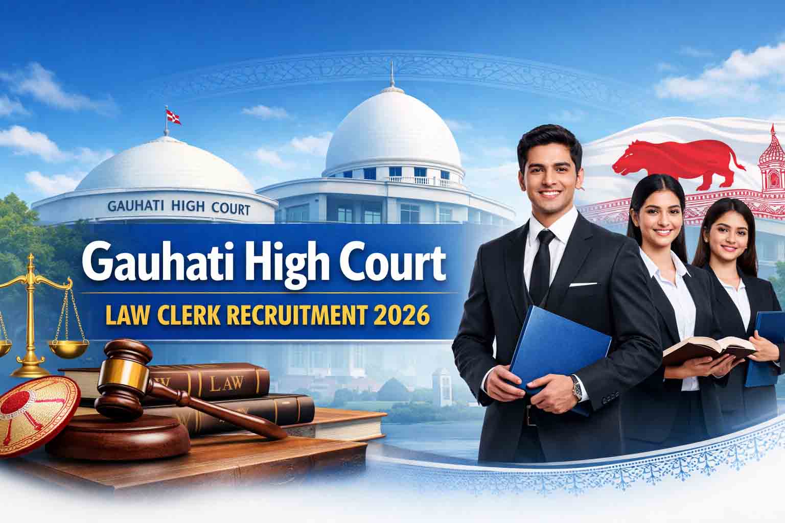 Gauhati High Court Law Clerk Recruitment 2026: Apply Online for 3 Posts @ ₹30,000 Salary gauhati high court law clerk recruitment 2026