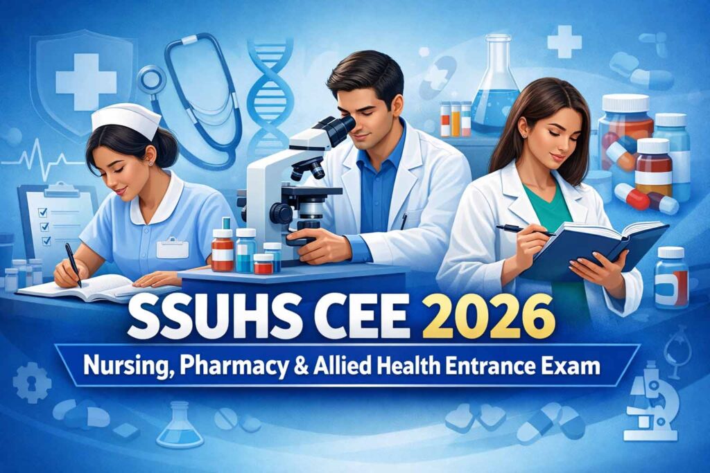 ssuhs cee 2026 entrance exam for nursing, pharmacy and medical technology courses