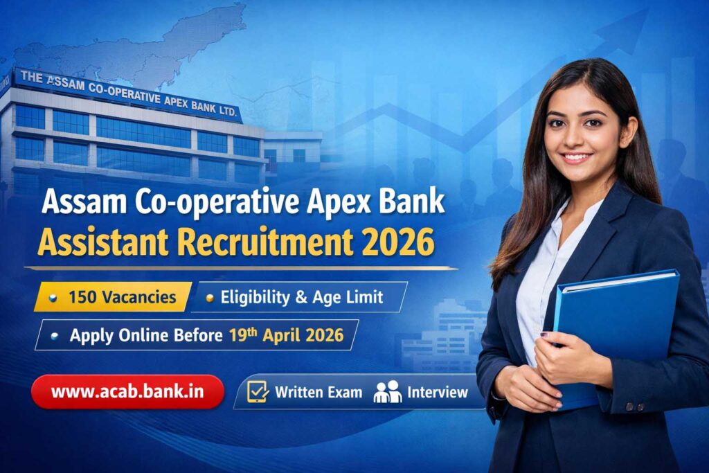assam co operative apex bank assistant recruitment 2026 – 150 vacancies, apply online