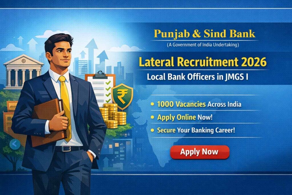 punjab & sind bank lbo recruitment 2026 apply online for 1000 vacancies, eligibility, salary & exam pattern