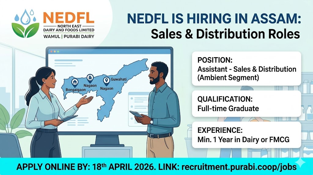 NEDFL Assistant Sales & Distribution Recruitment 2026 (Purabi Dairy WAMUL) NEDFL Assistant Sales & Distribution Recruitment 2026 (Purabi Dairy WAMUL)