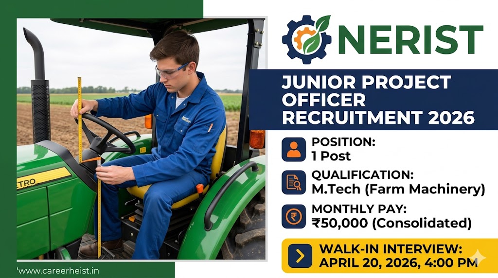 Junior Project Officer Recruitment 2026 at NERIST – Walk-in Interview Opportunity
